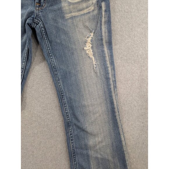 Miss Me Jeans Womens Size 29 Blu eDistressed Faded Whiskers Classic Flared Boho - Picture 5 of 16